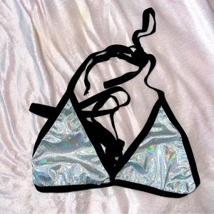 Holographic Bikini Top, NWOT